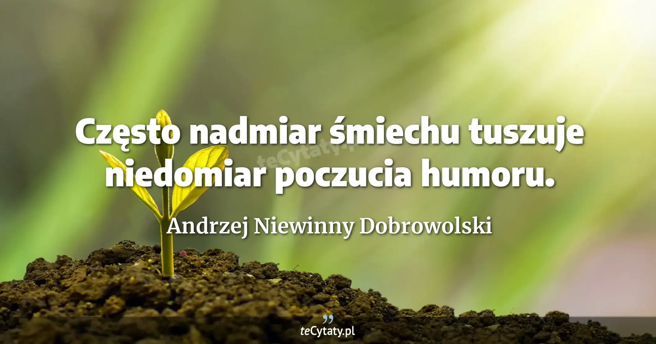Często nadmiar śmiechu tuszuje niedomiar poczucia humoru. - Andrzej Niewinny Dobrowolski