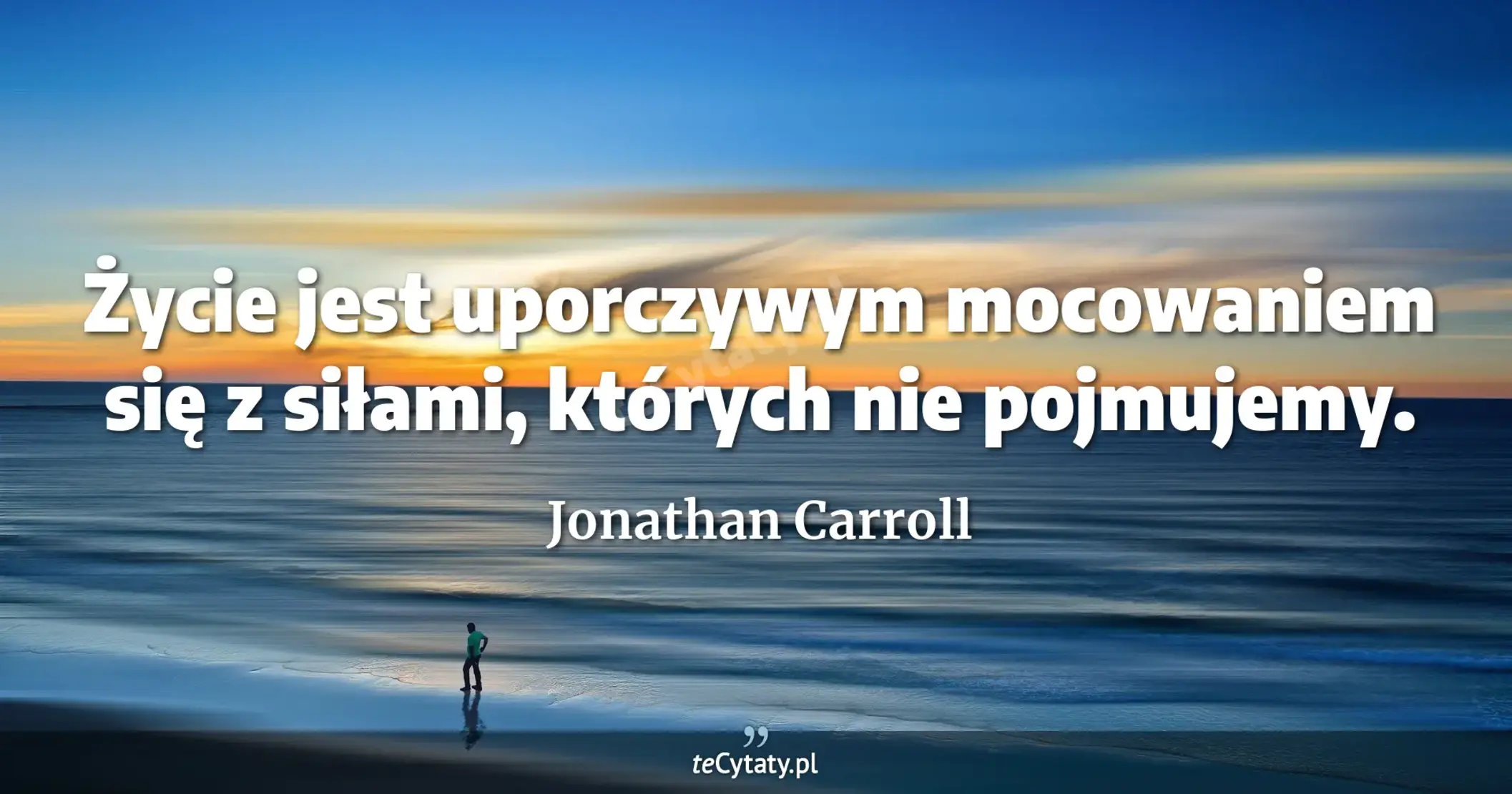 Życie jest uporczywym mocowaniem się z siłami, których nie pojmujemy. - Jonathan Carroll