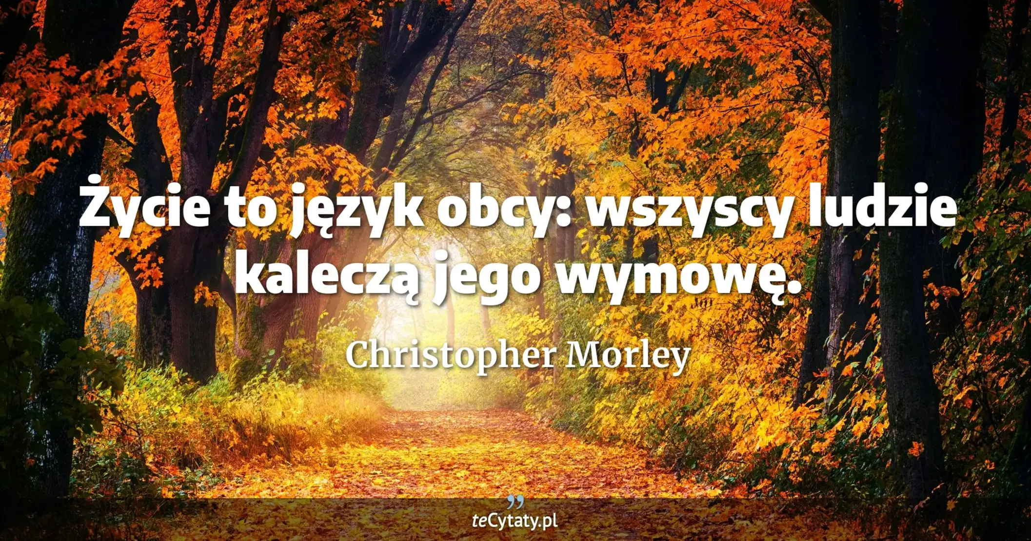 Życie to język obcy: wszyscy ludzie kaleczą jego wymowę. - Christopher Morley