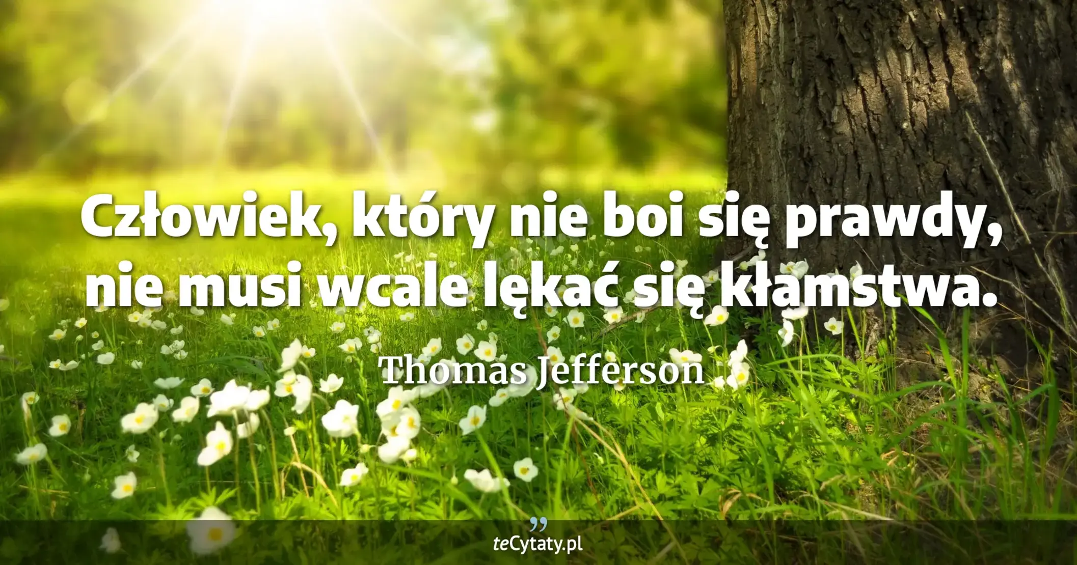 Człowiek, który nie boi się prawdy, nie musi wcale lękać się kłamstwa. - Thomas Jefferson
