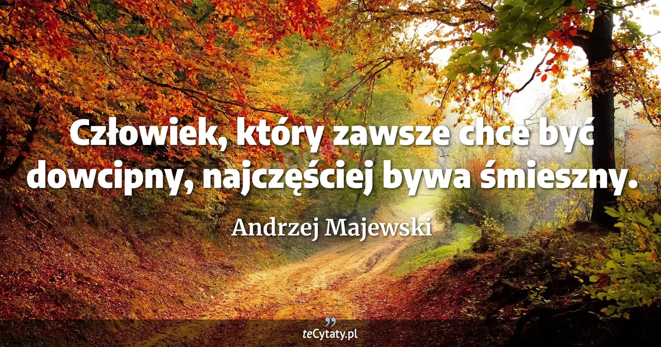 Człowiek, który zawsze chce być dowcipny, najczęściej bywa śmieszny. - Andrzej Majewski