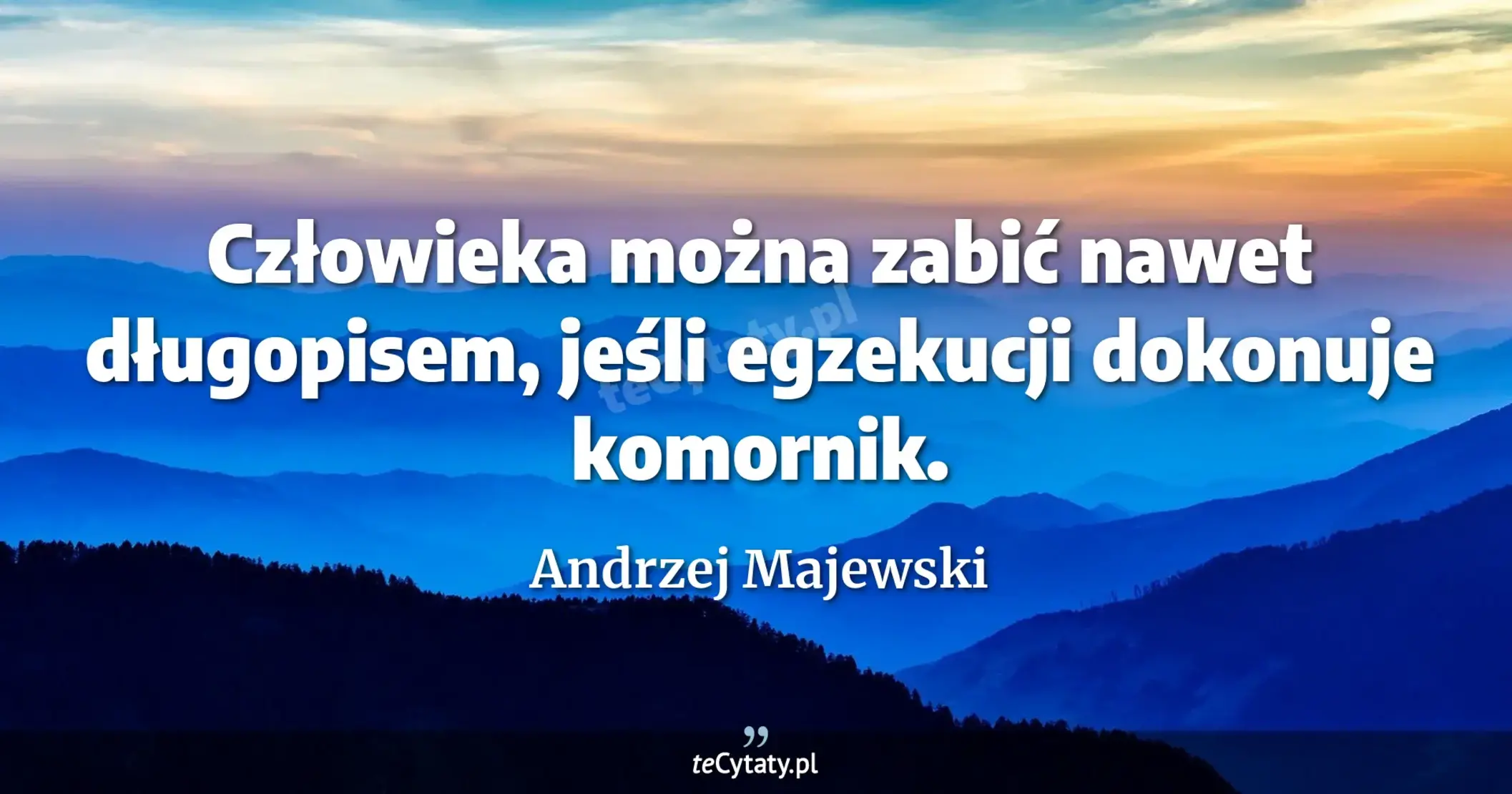 Człowieka można zabić nawet długopisem, jeśli egzekucji dokonuje komornik. - Andrzej Majewski