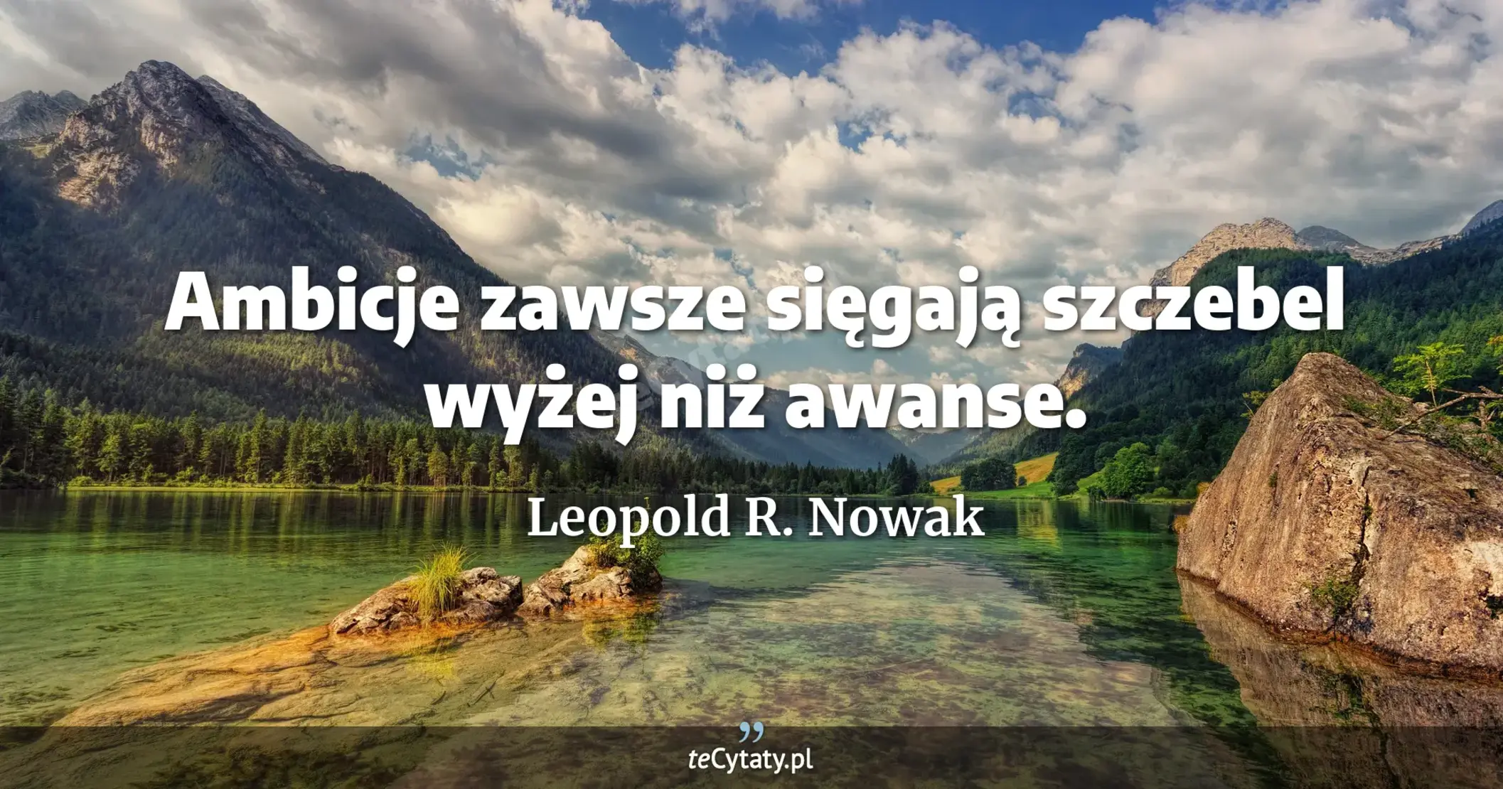 Ambicje zawsze sięgają szczebel wyżej niż awanse. - Leopold R. Nowak