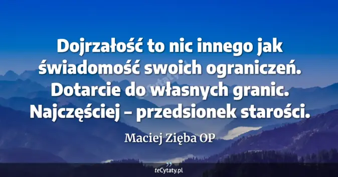 Maciej Zięba OP - zobacz cytat