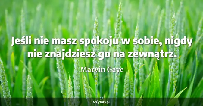 Marvin Gaye - zobacz cytat