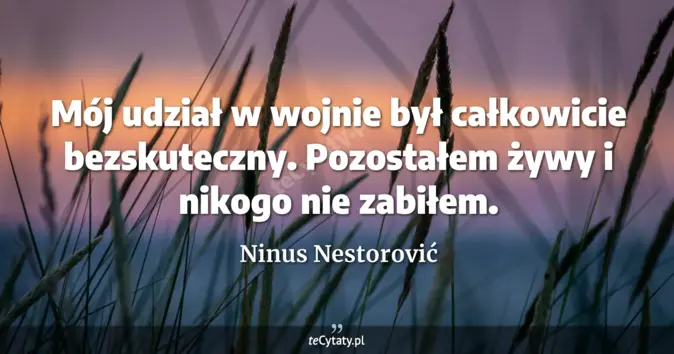 Ninus Nestorović - zobacz cytat