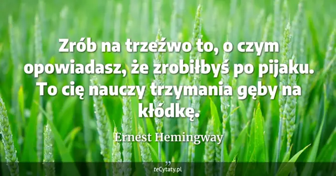 Ernest Hemingway - zobacz cytat