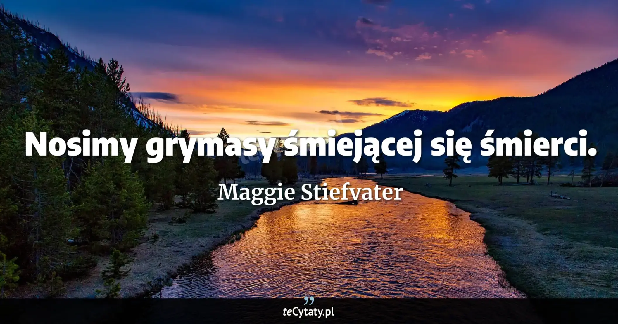 Cytat Maggie Stiefvater: "Nosimy grymasy śmiejącej się śmierci...."
