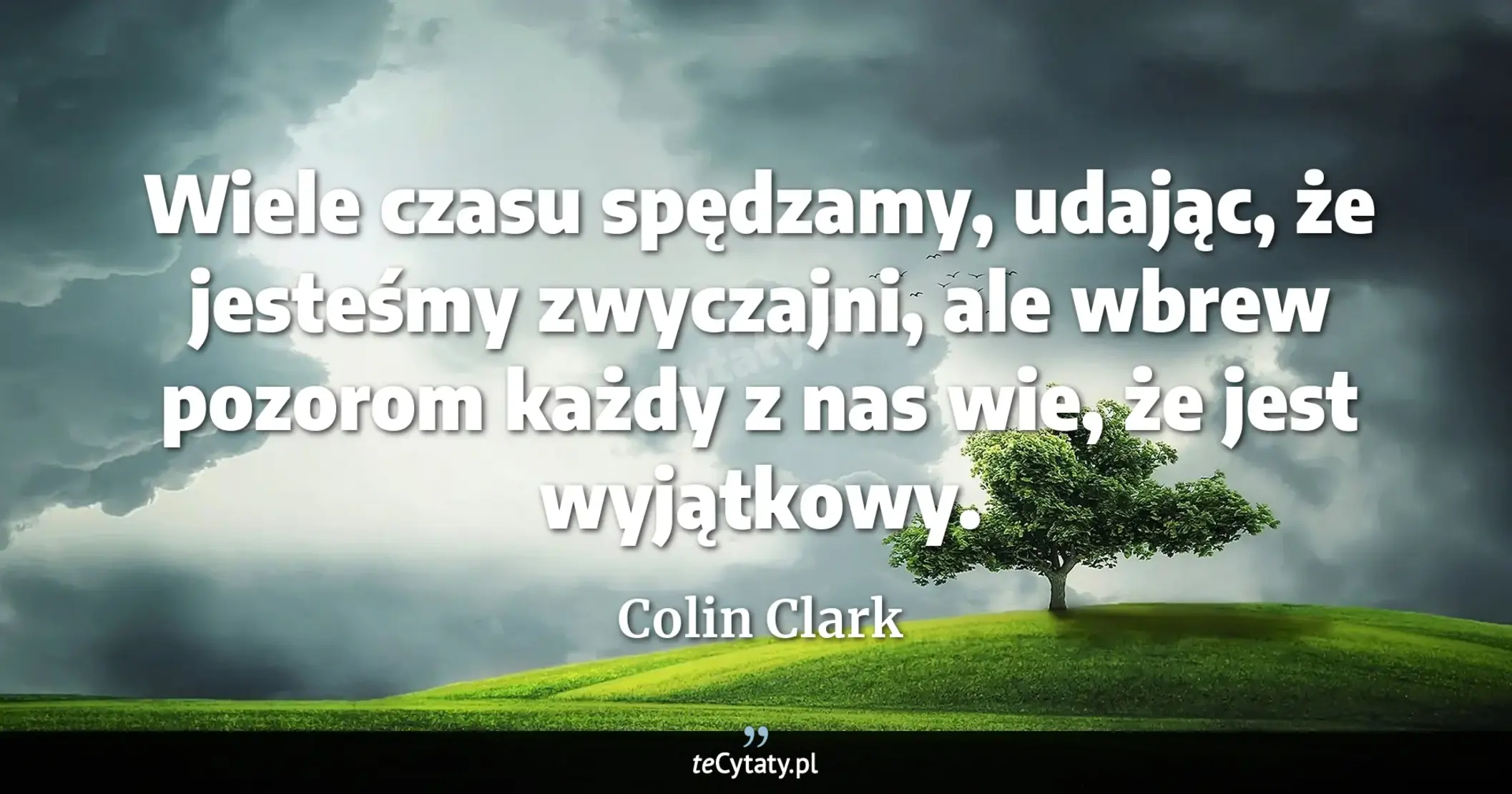 Cytat Colin Clark: "Wiele czasu spędzamy, udając, że jesteśmy zwyczajni, ale wbrew pozorom każdy z nas wie, że jest wyją..."
